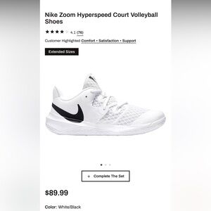 Nike Zoom White and Black Volleyball Shoes